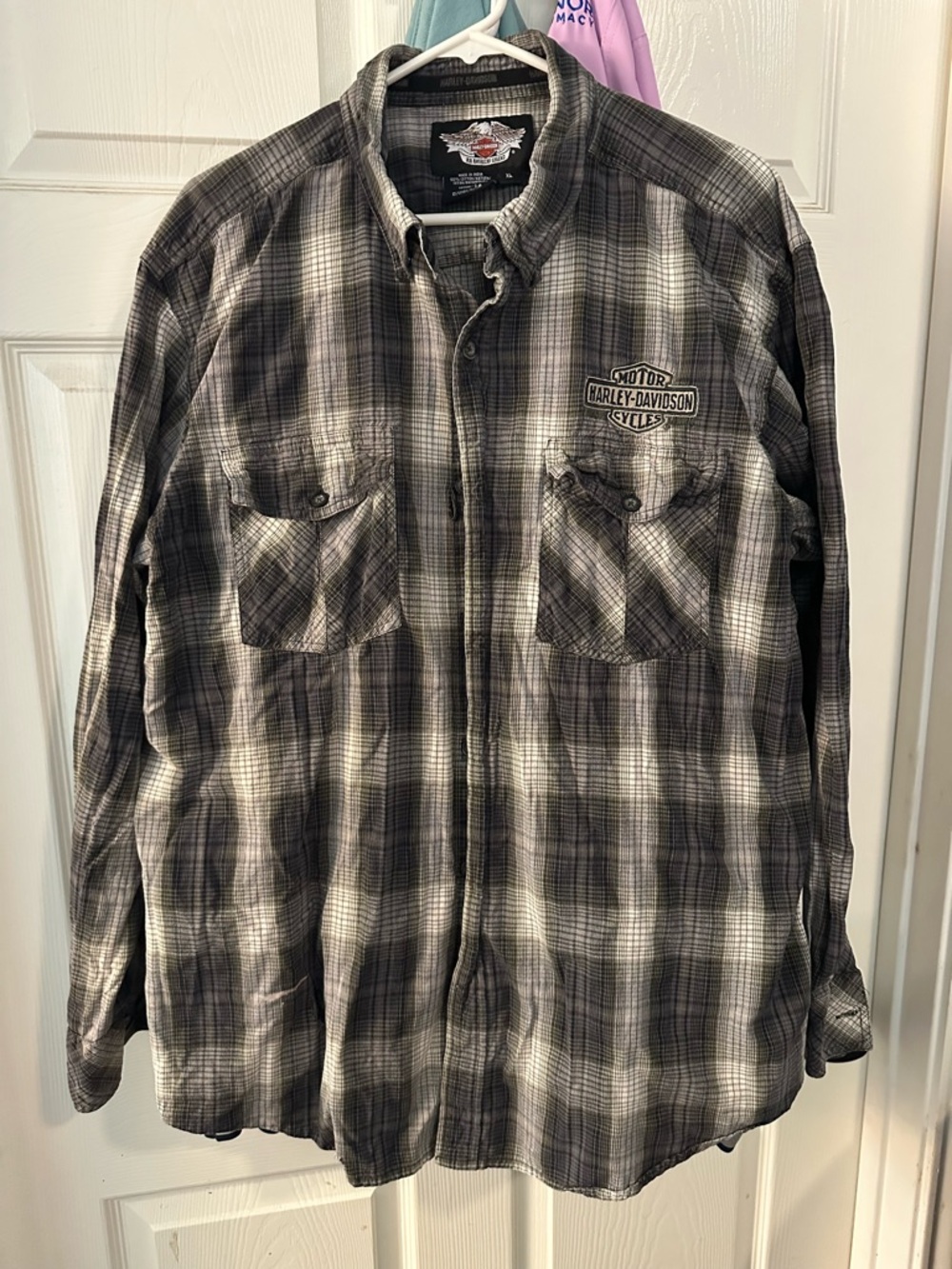 Harley-Davidson Plaid Long Sleeve Button Up Shirt Embroidered Logo 96309-10VM - Picture 4 of 12